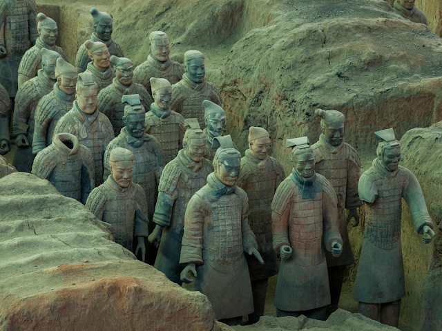 The Great Wall of China stretching over the hills.