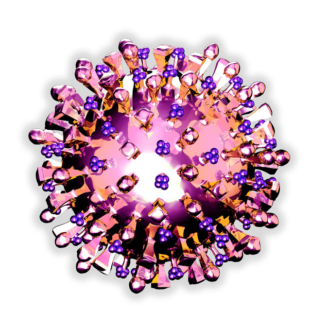 Gráfico de computador 3D do vírus da gripe H5N1 Crédito: Scott Camazine / Science Source