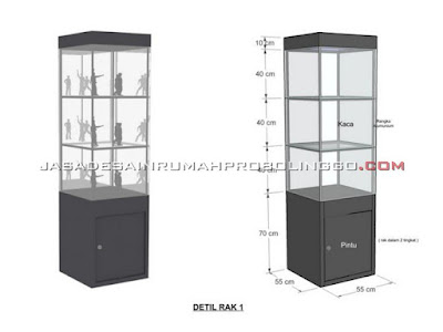 Desain Mebel Modern Minimalis HPL Rak Display Kecil