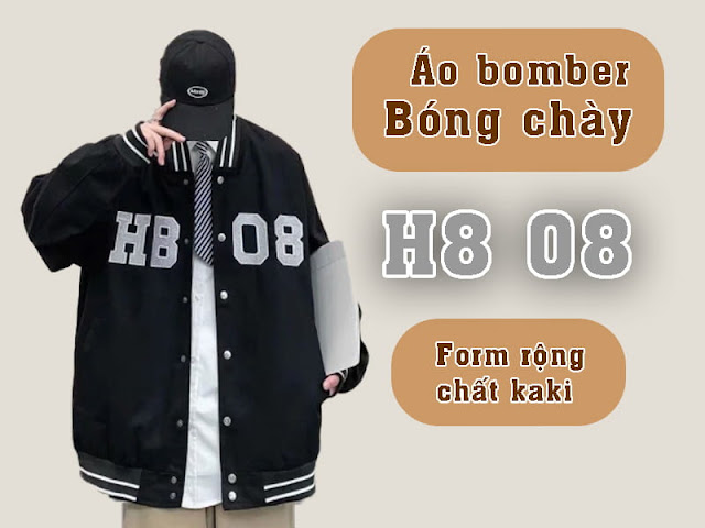 áo bomber bóng chày chất kaki