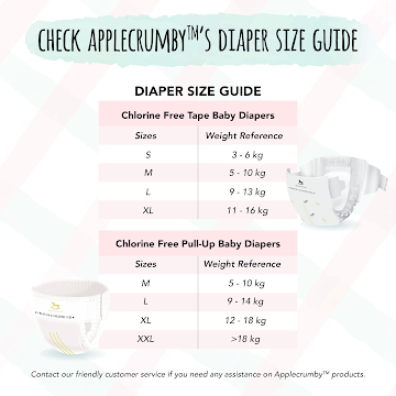 Applecrumby Diapers - Size Chart and Weight Chart