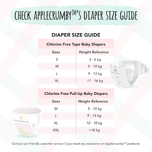 Applecrumby Diapers - Size Chart and Weight Chart