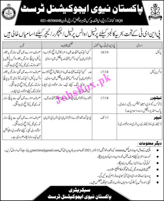 Pakistan Navy Education Trust Jobs Vacancies 2022 – Latest Jobs 2022