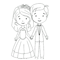 Bride and Groom coloring pages