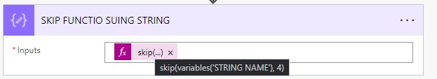 Power Automate Functions - SKIP Function