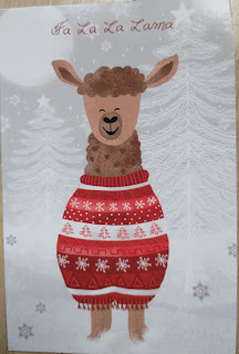 2020s Christmas Card llama in jumper design