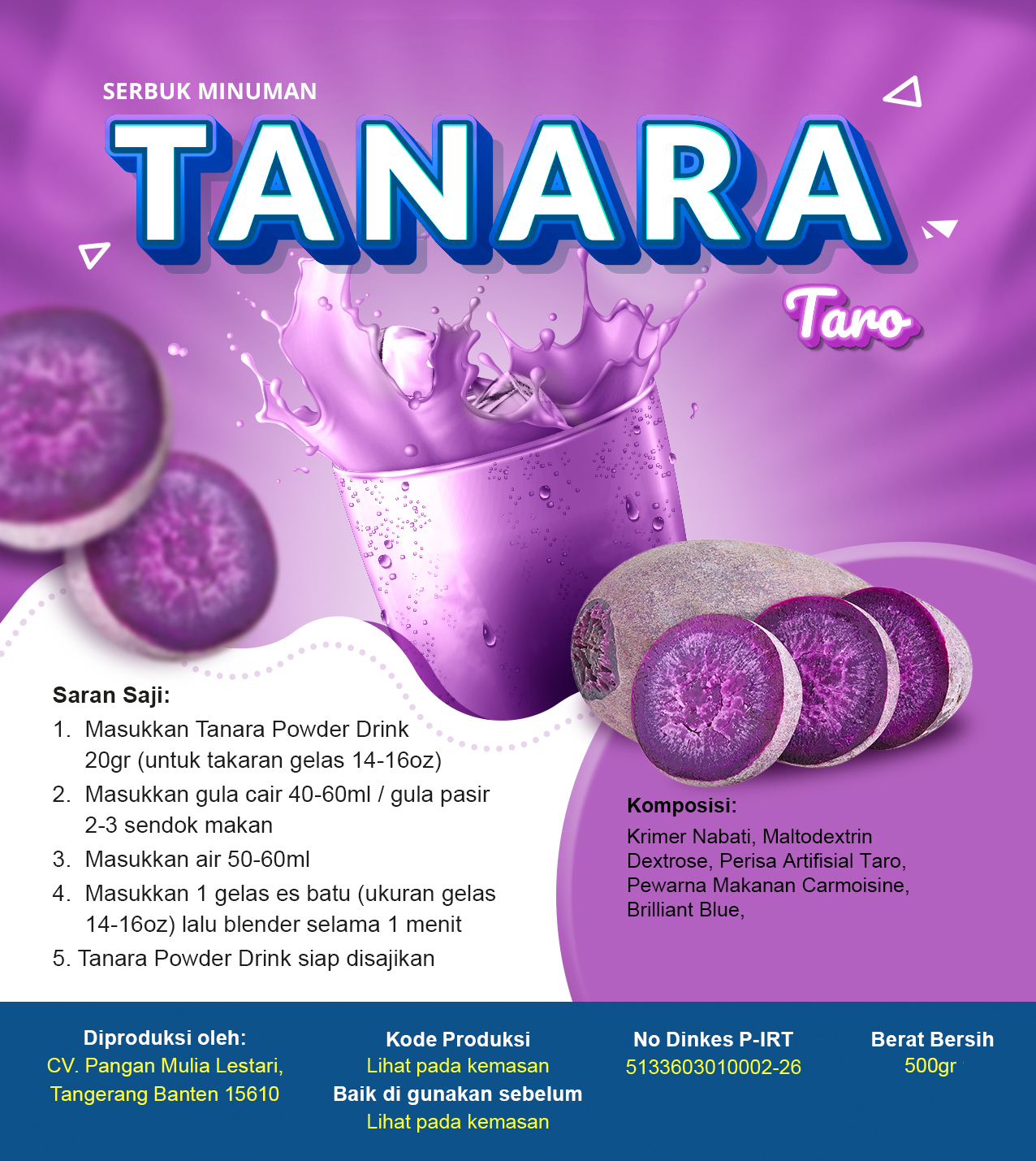 Serbuk Minuman Tanara Rasa Taro - Bandar Powder