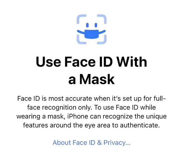 iOS 15.4 - يعمل Face ID مع الكمامه