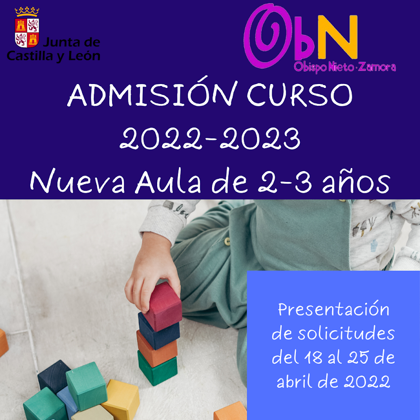 🌟🌟NUEVO PLAZO DE ADMISIÓN 🌟🌟curso 2022-2023 Aula 2-3 años