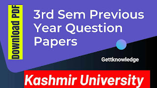 3rd Sem all previous year question paper kashmir university