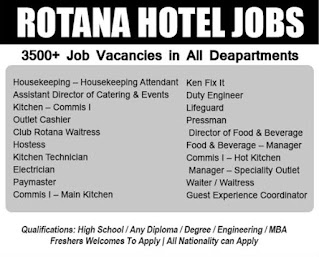 Rotana Hotels & Resorts Multiple Staff Jobs Recruitment For Across UAE Location