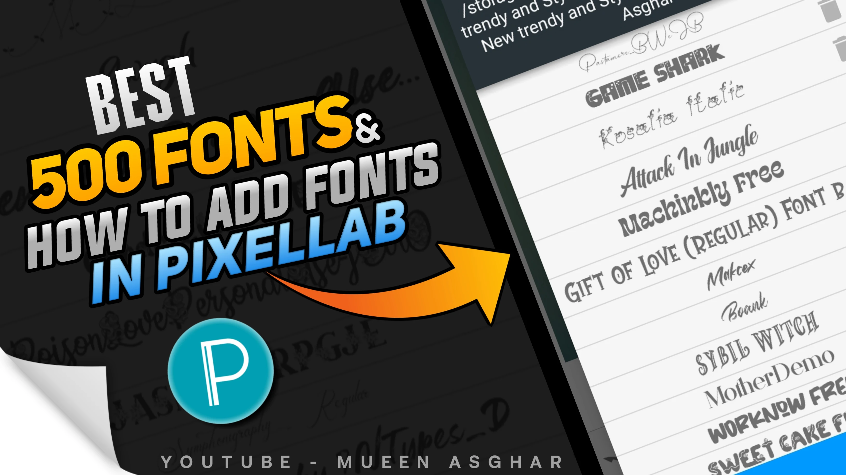 500 Urdu Fonts for Pixellab - Stylish Urdu fonts pack - Mueen Asghar