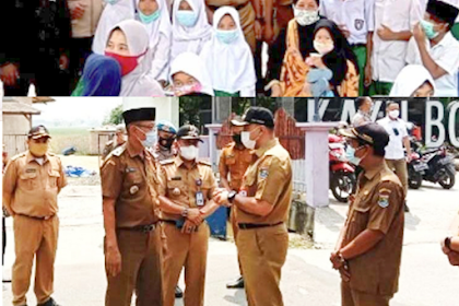 Vaksinasi Anak 6 Tahun Desa Kayu Bongkok di Monitoring Oleh Bupati Guna Herd Imunnity Pada Anak 