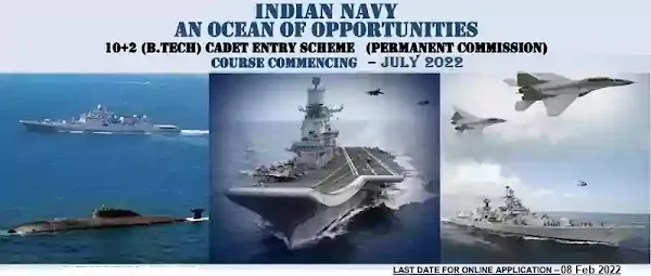 Indian Navy 10+2 Technical Cadet Entry Scheme July 2022 batch