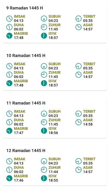 Jadwal Imsakiyah Ramadan 1445 H/2024 M Kabupaten Ponorogo Provinsi Jawa Timur