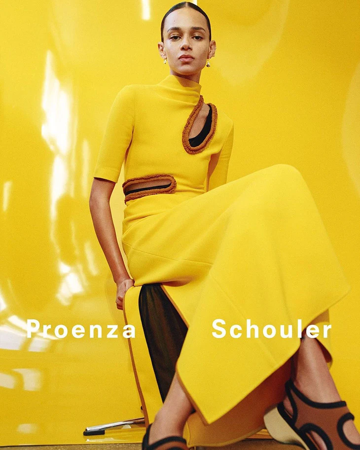 Binx Walton poses for the Proenza Schouler Spring/Summer 2022 Campaign