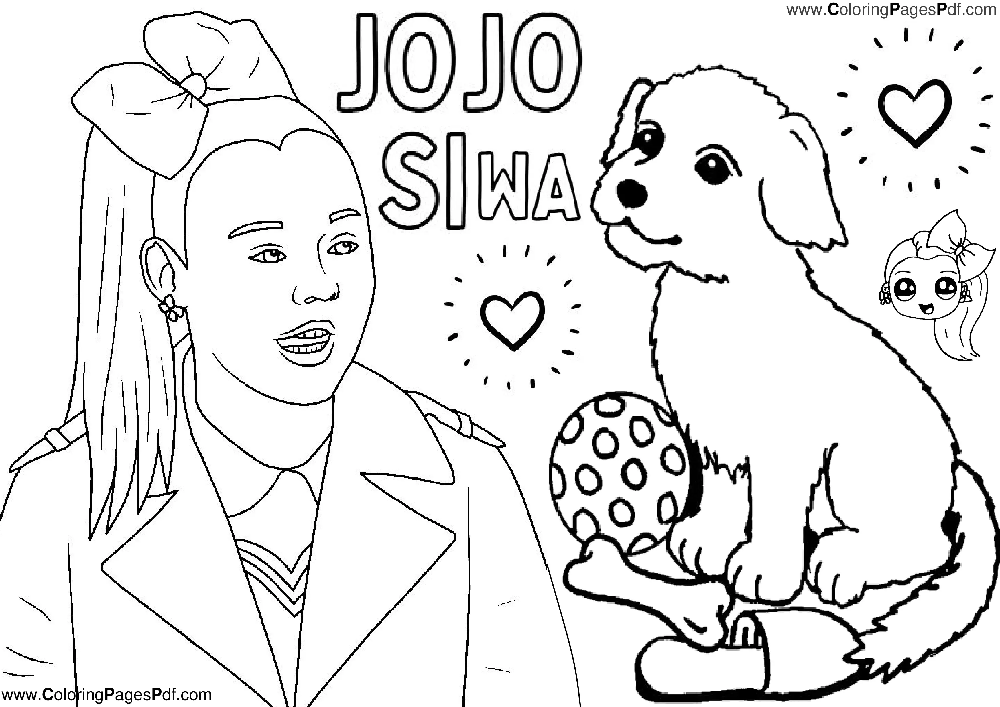 Jojo siwa colouring pages