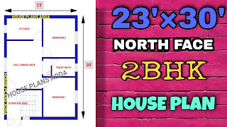 23×30 house plan 2bhk house north face