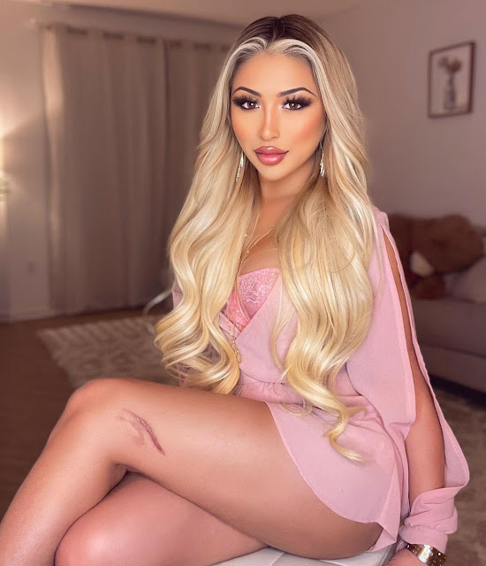 Elena Genevinne – Most Beautiful Transgender in a Pink Sleepwear for Girls