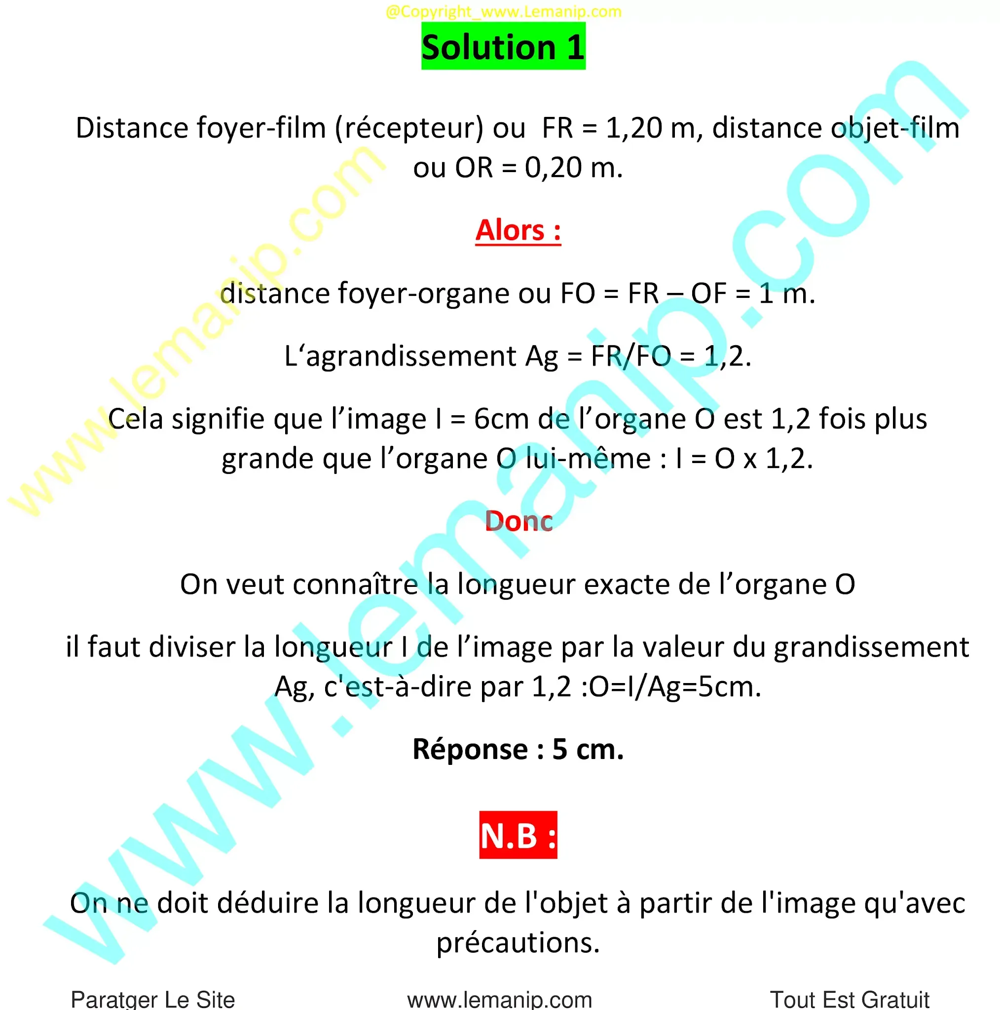 Solution Exercice radiologie