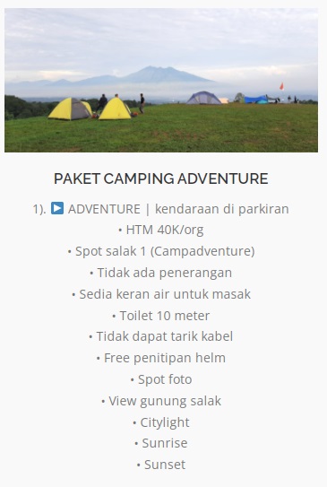 HTM Camping Puncak halimun Camping Ground