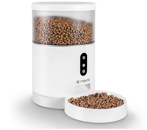 ITSKOO Dog and Cat Food Dispenser Automatic Pet Feeder