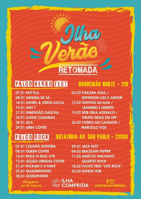 Ilha Verão 2022 Retomada prossegue neste 08/01 com shows de Sandra de Sá e Classic Queen Cover