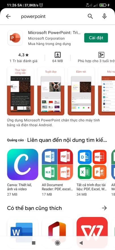 Hướng dẫn cách cài đặt Microsoft PowerPoint trên điện thoại Android 1