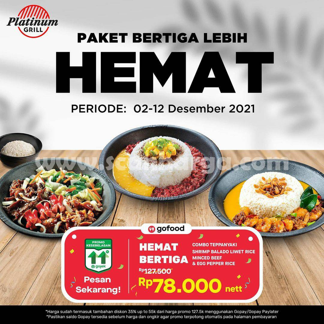 Promo Platinum Grill Makan Hemat Bertiga Cuma Rp. 78.000