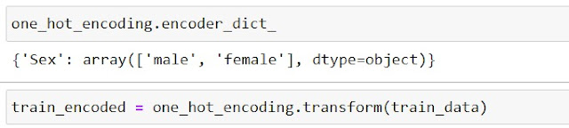 One Hot Encoder transform