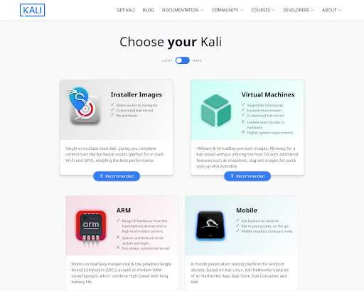 https://www.kali.org/get-kali/#kali-platforms