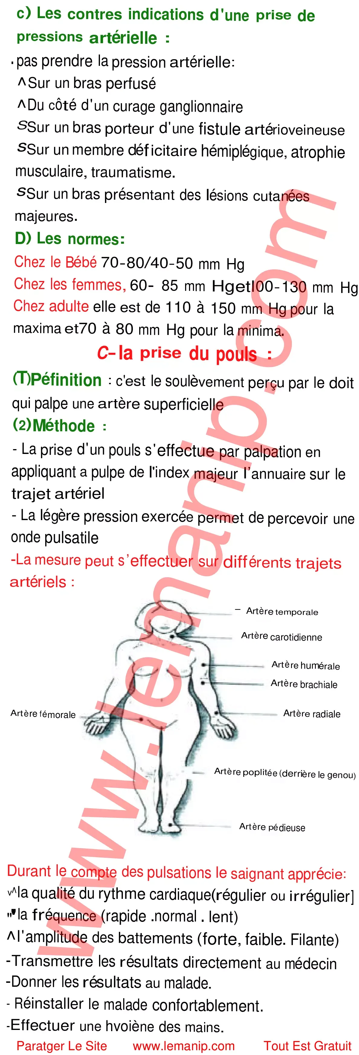 Résumé Cour 1 Du Module Soins De Base :Techniques de soins 1