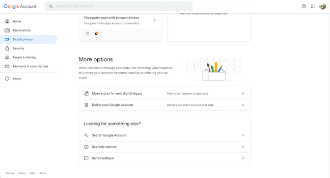 Pengaturan Akun Google - Buat Rencana untuk Warisan Digital Anda
