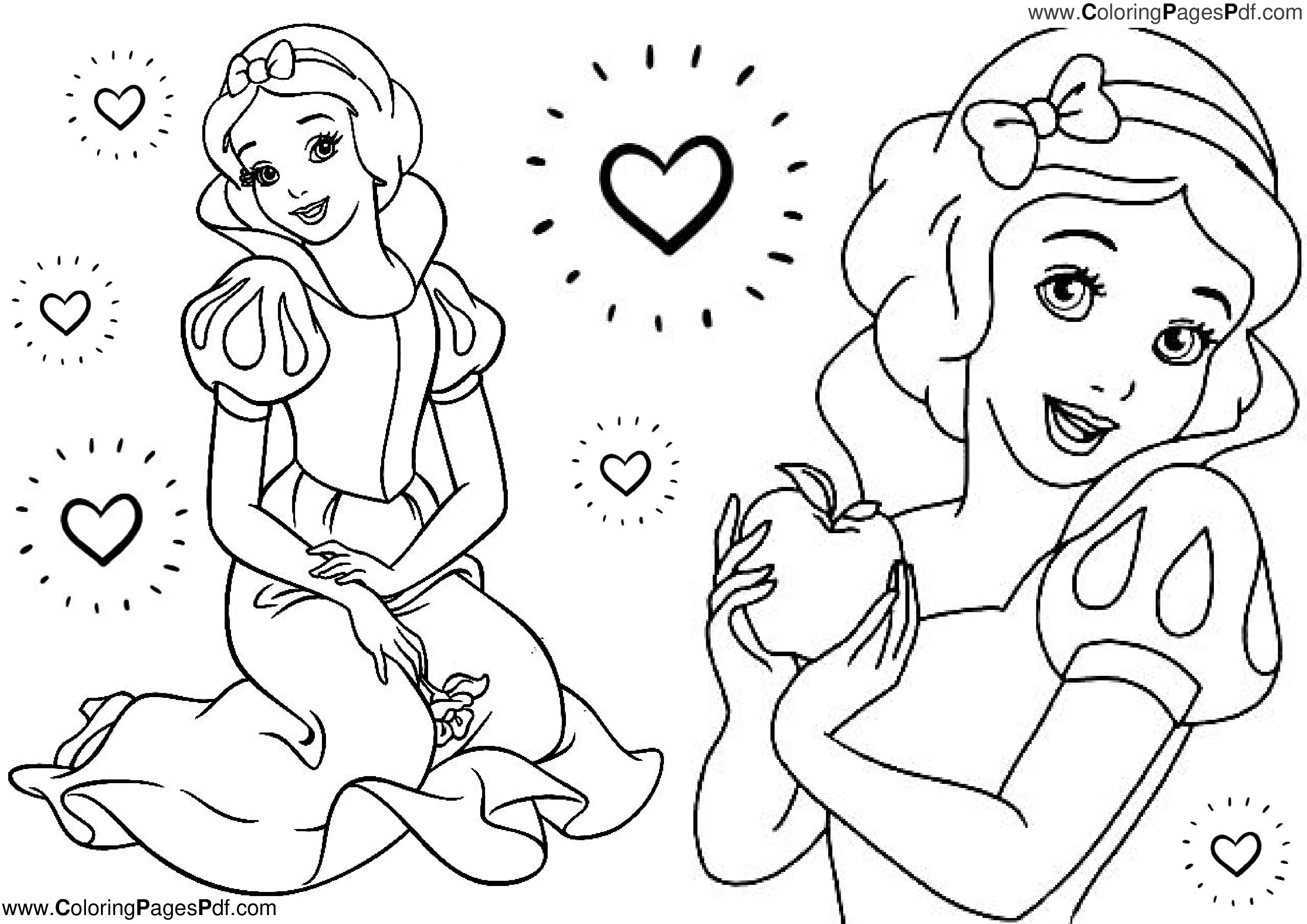 Snow white coloring pages