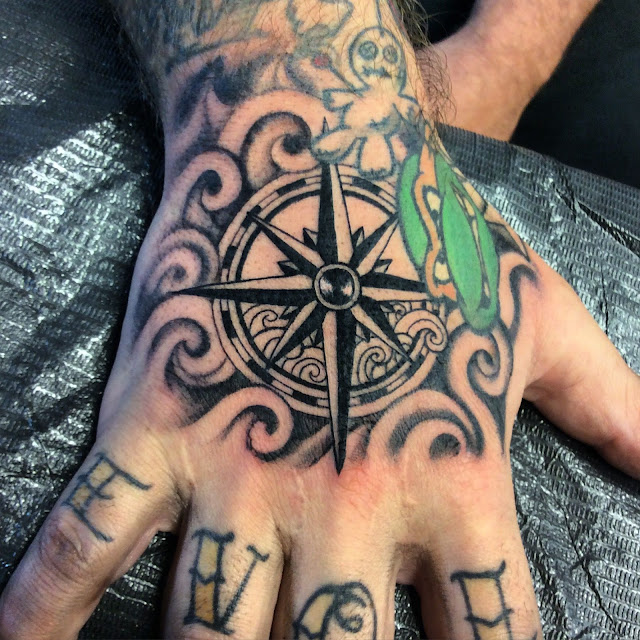 Hand Tattoos For Men Compass