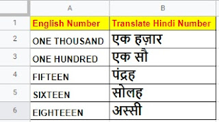 How to Translate Text from one Language into another in Google Sheets in Hindi