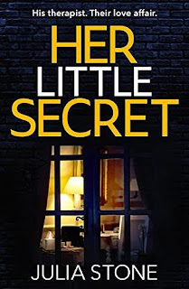 Book cover of Her Little Secret by Julia Stone showing a window looking into a lounge.