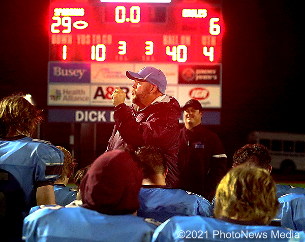 Shawn Skinner talks to his players