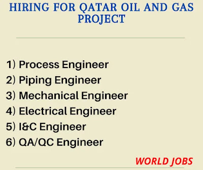 Hiring for Qatar Oil and Gas project