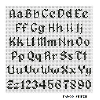 Simple vintage letters cross stitch alphabet hand embroidery