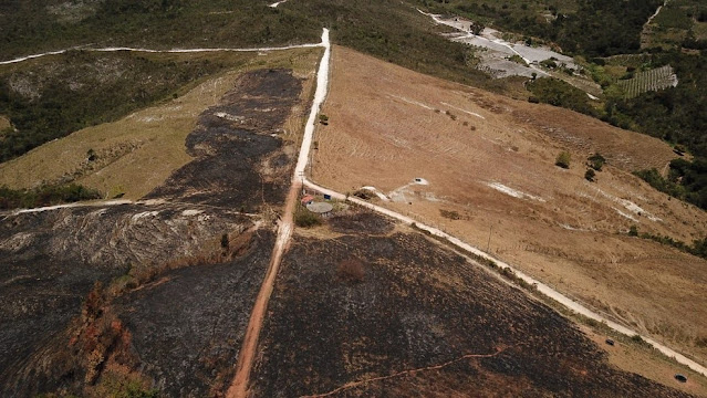 Focos de incêndio são registrados em área de vegetação na Chapada Diamantina (Foto: Divulgação / IPAH)