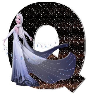 Abecedario con Elsa de Frozen con Vestido de Noche.