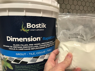 Bostik Dimension RapidCure grout and Technoglow Ultra Glow #3 Blue