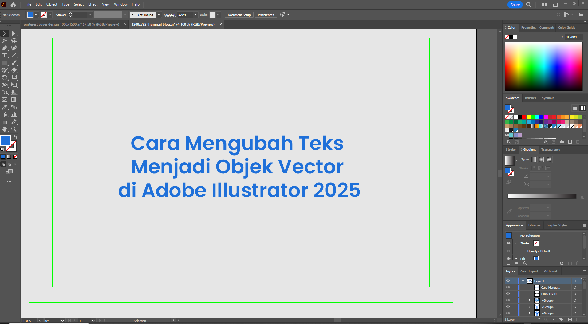 Cara Ngubah Teks Jadi Objek Vektor di Adobe Illustrator
