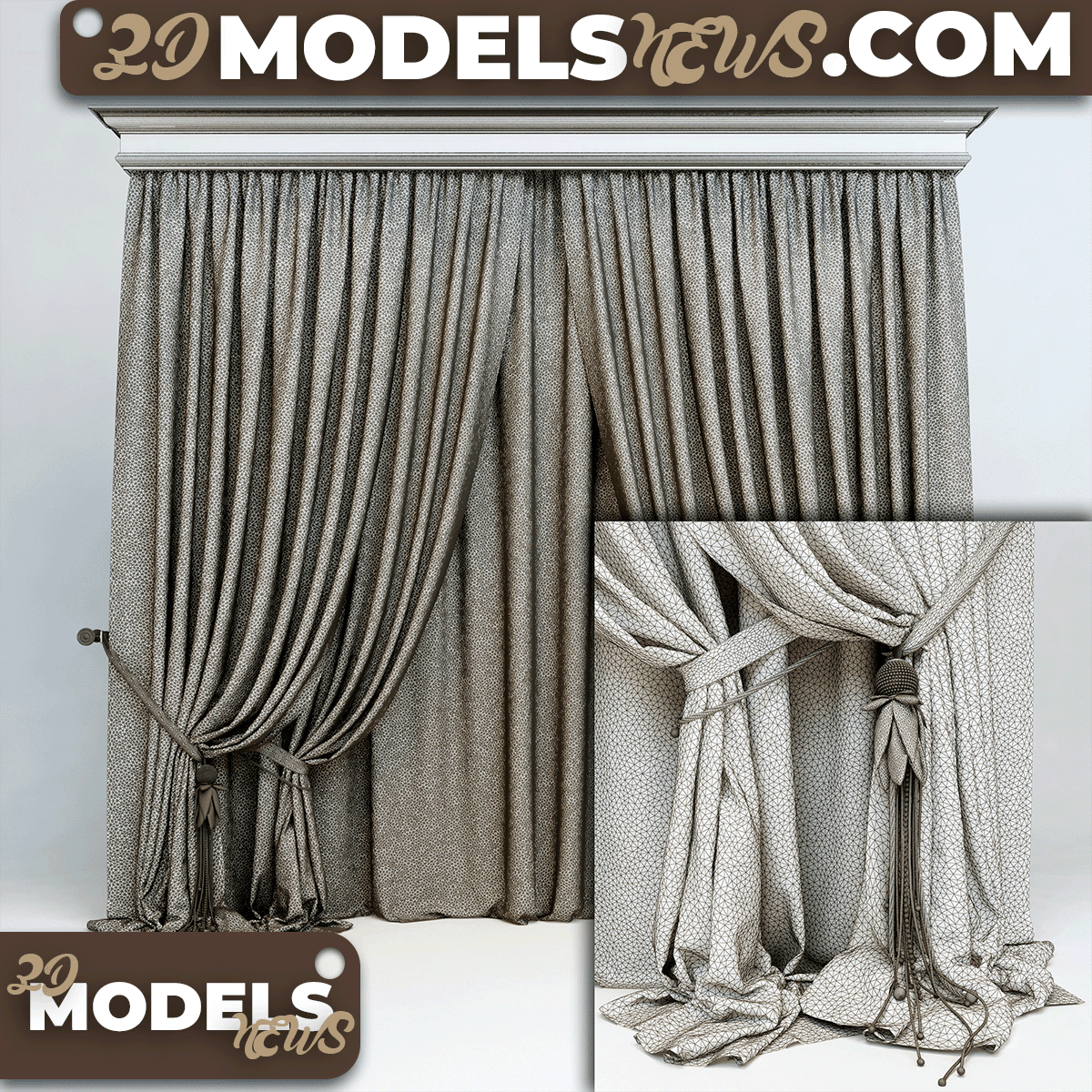 Curtains model in a classic style 3