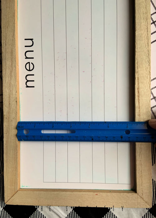 Measure frame to find out inside dimensions to make artwork.