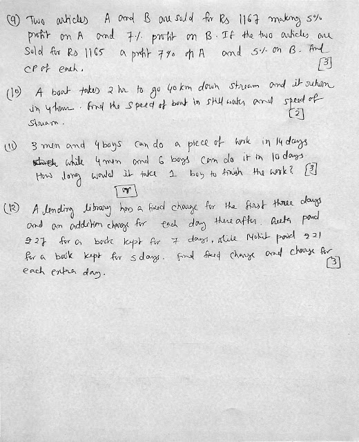 Class 9 Linear Equation Question Set 1 FM 30