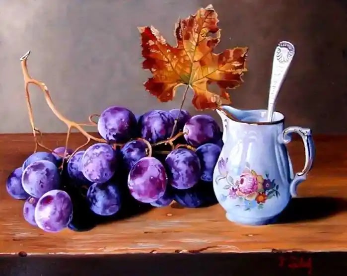 still life,oil painting,Hungarian Artist,Artist Ferenc Tulok