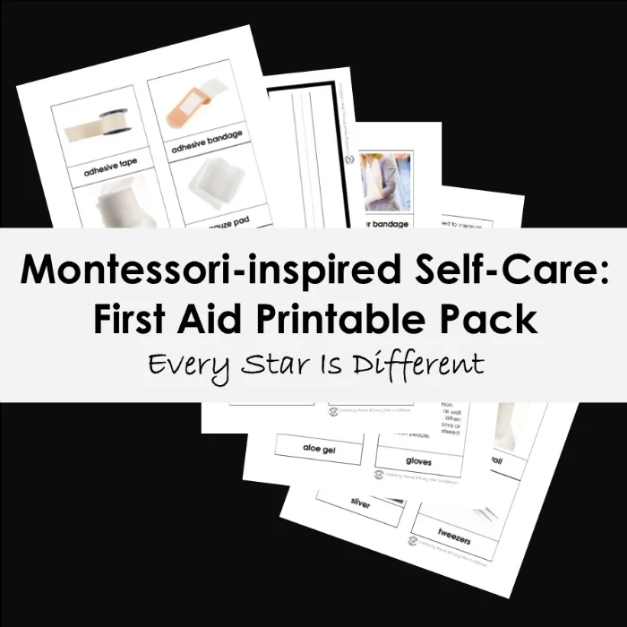 Self care first aid printable pack for kids