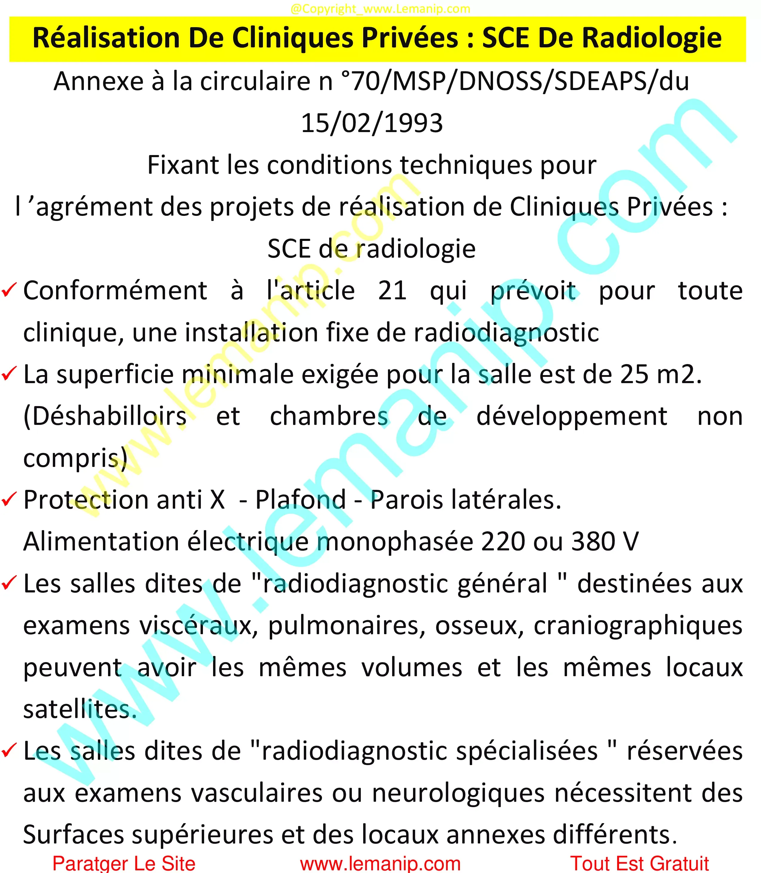 Réalisation De Cliniques Privées : SCE De Radiologie